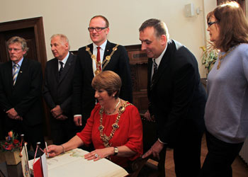 Robert Tonks, Jrgen Hordt, OB Sren Link, Lord Mayor Lynne Stagg, Councillor David Fuller, Lady Mayoress Anne Taulbut